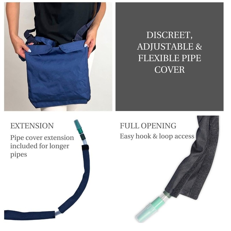 Urine Drainage Bag Holder with Catheter Tube Cover & Adjustable