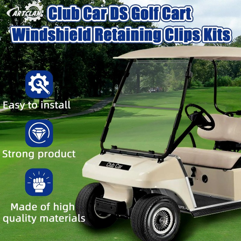 Club Car DS Golf Cart Windshield Retaining Clips Kits with