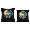 Moon With Face And Luminescent Scorpion Astrology Sign Throw Pillow