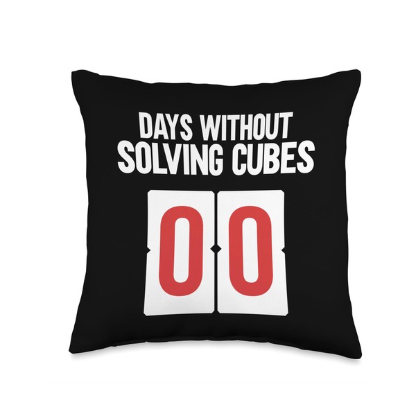 Days Without Solving Cubes 00 Speed Cubing Throw Pillow