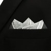 SHLAX&WING Men's Paisley Stripe Grey Silver Silk Pocket Square, gray