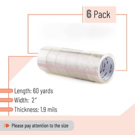 Mr. Pen- Packing Tape, 6 Pack, 2' Wide, 60 Yards, Clear Moving Tape Roll Refills