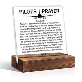 TOUNER Pilot's Prayer Acrylic Desk Plaque for Women Men Pilots Airman, Air Traffic Control Prayer Plaque, Airplane Future Pilots Gifts for Daughter Son Sister Brother BFF Aviation Lovers