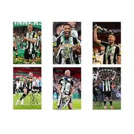 Set of 20 Individual Newcastle United Carabao Cup Winning Football Players Signed 6X4 Inch Photo Prints With Pre Printed Signatures That Would Make A Great Gift For The Fan.