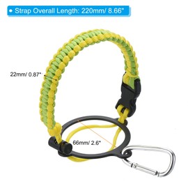 PATIKIL Water Bottle Holder, Paracord Handle Carrying Lanyard Strap Carrier with Ring for 12oz to 64oz Wide Mouth Bottles, Yellow, Light Green