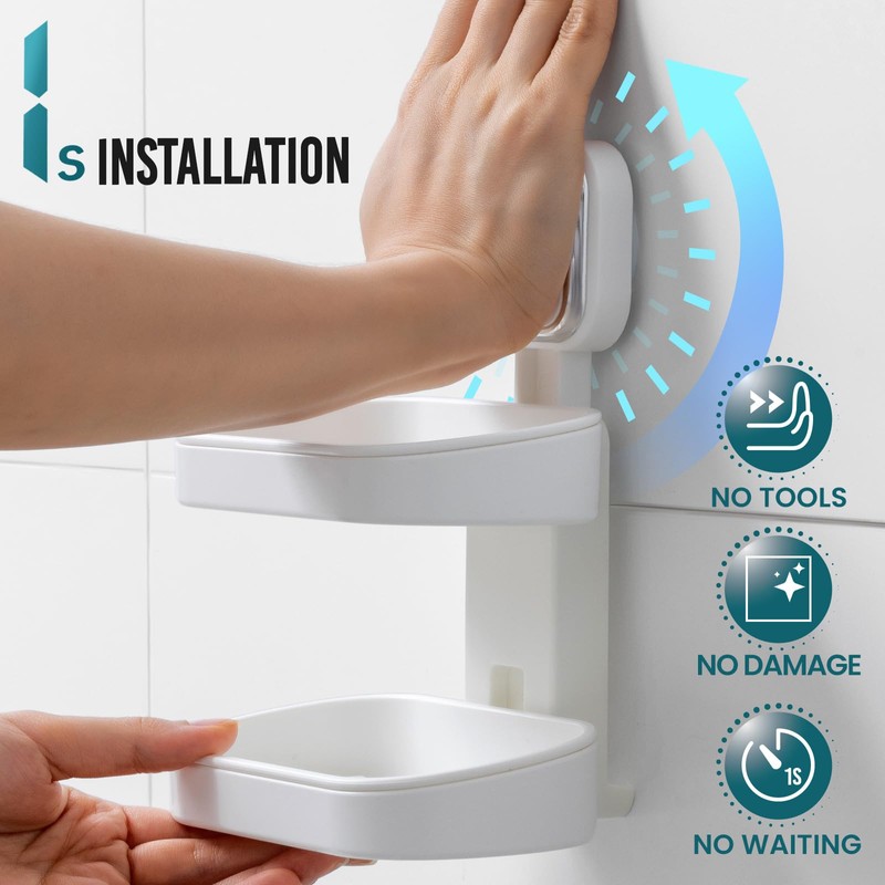 TAILI Double Layer Soap Dish for Shower, Max Hold 5