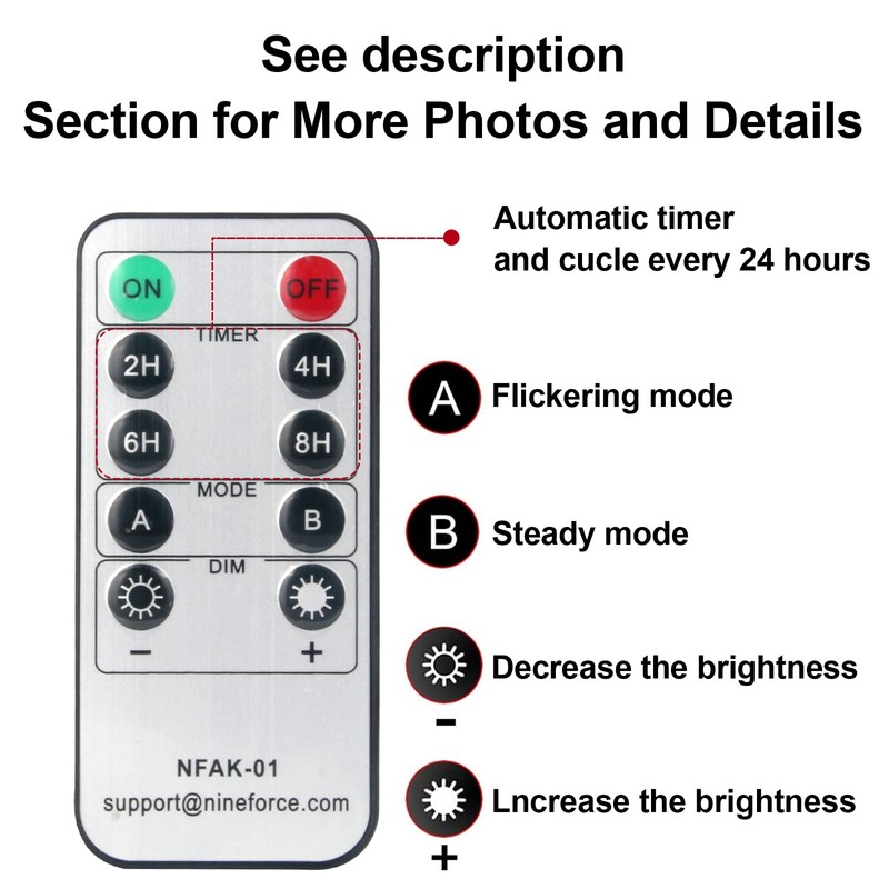 6 Pack Flameless LED Taper Candles with Remote & Timer