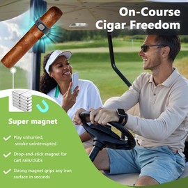 DHRRDE Magnetic Cigar Holder for Golf Cart Accessories - Portable and Adjustable Silicone Non-Slip Handle,Fits 34-70 Ring Gauges for Golf/Grilling/Fishing/Outdoor Adventures (Black)