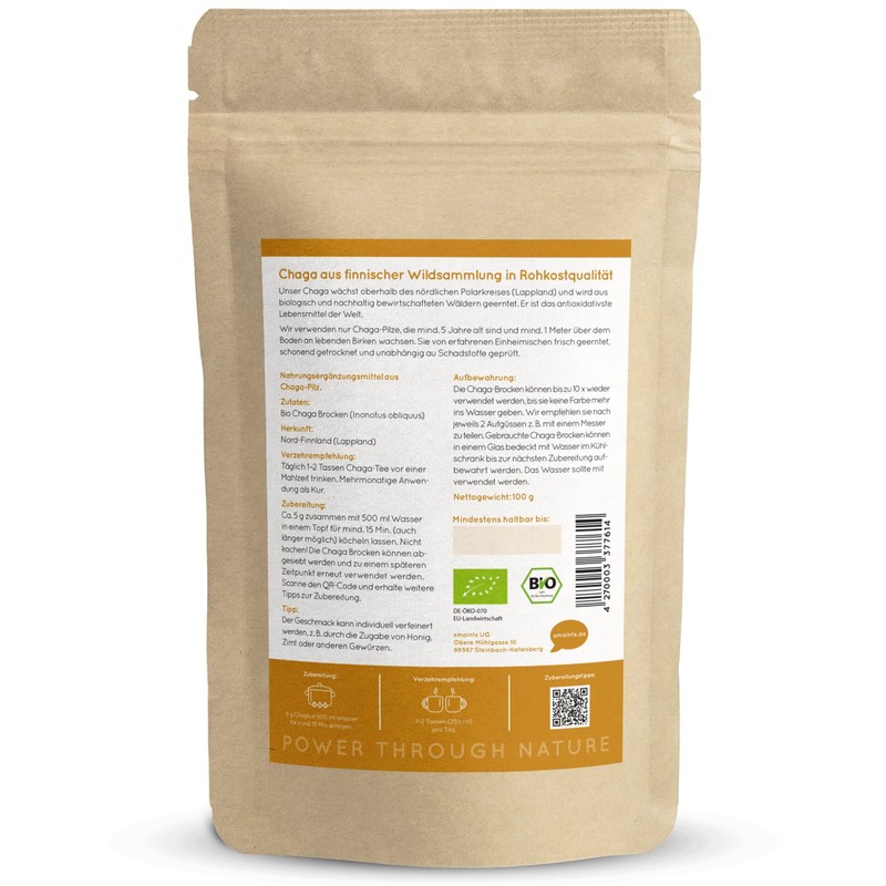 Organic Chaga Mushroom Chunks - Wild Collection from Finland -