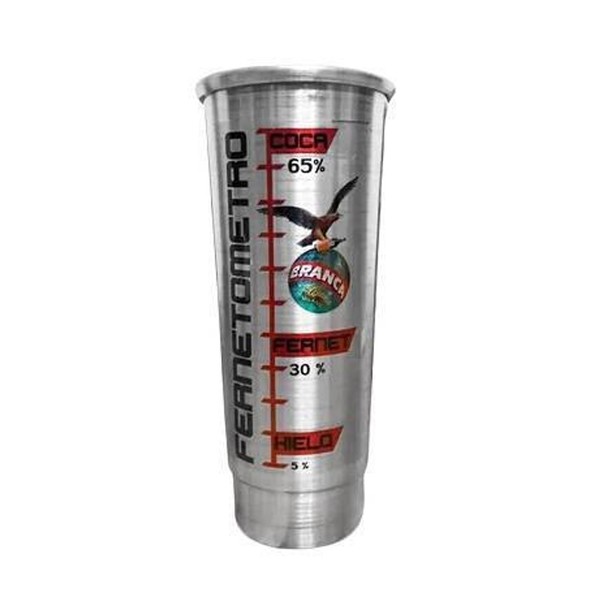 Vaso Fernetero Fernet Branca 1 Litro Highball Glass For Fernet Aluminum Tall Drinking, 1 l / 33.8 fl oz cap