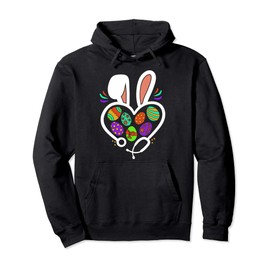 Nurse Stetoschope Easter Rabbit Ears Cute Bunny Nursing Gift Pullover Hoodie