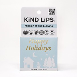 Kind Lips Lip Balm - Nourishing & Moisturizing Lip Care for Dry Lips Made from Shea Butter, Beeswax with Vitamin E | Holiday Variety Flavor | 0.15 Ounce (Pack of 4)