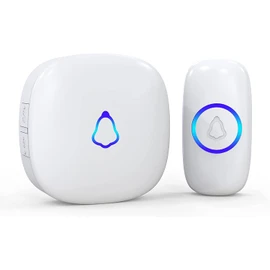 SECRUI Wireless Doorbell, Easy Installation, Adjustable Volumes, 58 Chimes, 1000Ft Operating Range, Waterproof, LED Indicator, White