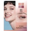 4 Colors Eyeshadow Palette, Matte Shimmer Eye Shadow, Highly Pigmented