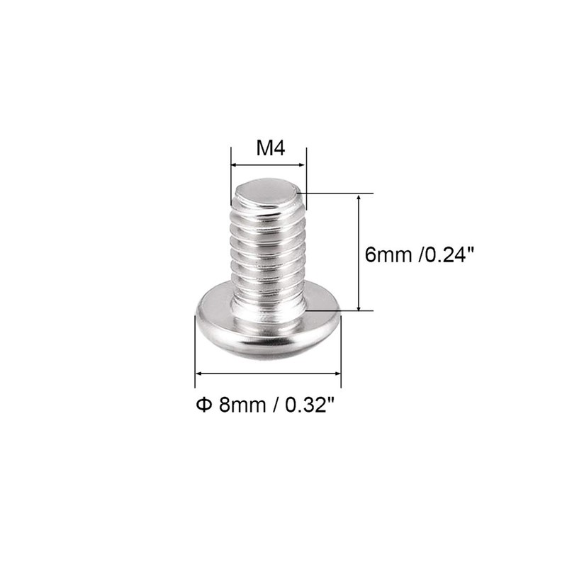 uxcell M4x6mm Machine Screws Hex Socket Round Head Screw 304