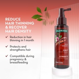 Klorane Intense Strengthening Serum with Quinine - Natural Alternative for Hair Thinning - Support Thicker, Stronger, Healthier Hair - Men & Women - Non-Greasy, Leave-in Formula - 3.3 fl. oz.