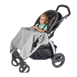 J.L. Childress Cuddle 'N Cover Stroller Blanket - Silky and Minky Fabrics - Blanket Attaches to Stroller - Privacy Cover, Blanket, Sun Shade - 30" x 30" - Grey
