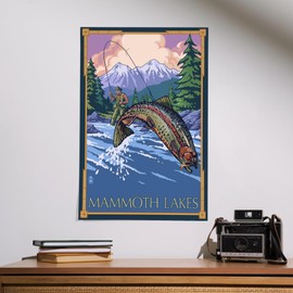 Lantern Press 16x24 Inch Giclee Print, Mammoth Lakes, California, Fly Fishing