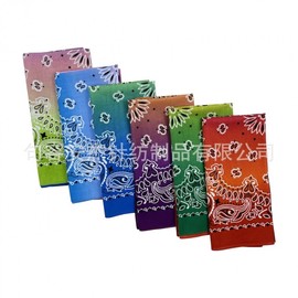 Pure Cotton Gradient Paisley Square Scarf Headband - Hip Hop Street & Badminton Style 55*55CM/Blue + Pink + Green Double Cashew 15ea