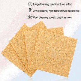 10 PCS Solder Sponge Soldering Iron Cleaning Sponge 2.36×2.36in High Temperature Sponge Welding Tip Cleaner, Replacement Solder Iron Cleaning Pads Soldering Accessories for Workbench and Workshop