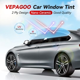 Vepagoo Nano Ceramic Car Window Tint Film 35% VLT- 24" in 100Ft Privacy Window Tint, Blocks UV/IR Rays, Heat & Glare - Scratch Resistance Car Window Film
