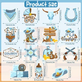 36Pcs Cowboy Baby Shower Themed Party Hanging Swirl Wild Western Birthday Decor Cowboy Themed Party Swirls Streamers Supplies for Boys Baby Shower Ceiling Decorations