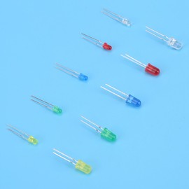200pcs LED Diodes,5 Colors 3mm 5mm LED Emitting Diodes Set, for DIY and Repair Equipment and Electrical Appliances,Equipped with a Plastic Box,Copper