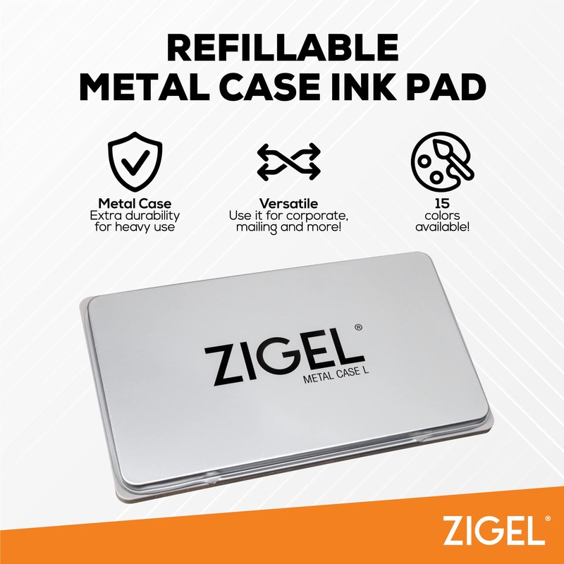 2 Pack Metal Case Stamp Pad Large Size, Dry -