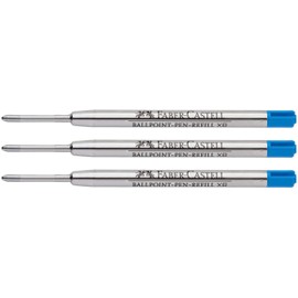 Faber-Castell Ballpoint Pen Refill (Pack of 3, Extra Wide, Blue)