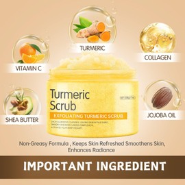 Trendyfave Turmeric Body Scrub, Turmeric Face Scrub, Body Exfoliator, Moisturizing Body Spa Care, Body Skin Care Scrub For Bikini Area, Neck, Butt, Back Acne, Armpit, Dry & Dull Skin, 200g