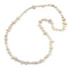 Avalaya Off White Shell/Transparent Glass Crystal Bead Long Necklace/110cm L