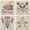CoasterStone Drink Coasters, 4.25", Happy Lake