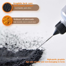 Lock Core Lubrication Powder - Graphite-based for Smooth Operations. Ideal for Lock Tongue, Doors & Window Tracks. Eliminates Noise & Lubricates Lock Cores