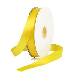 1 Inch Yellow Polyester Satin Ribbon for Gift Wrapping, 100 Yards High Density Craft Fabric Ribbon for Wedding, Gift Wrapping, Holiday Decoration, Bow Making, Wreath, DIY Crafts