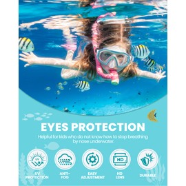 OutdoorMaster Stingray Kids Swim Goggles with Nose Cover, Swim Diving Mask for Kids, Anti-Fog Swimming Goggles for Boys and Girls, Age 5-12, Rose