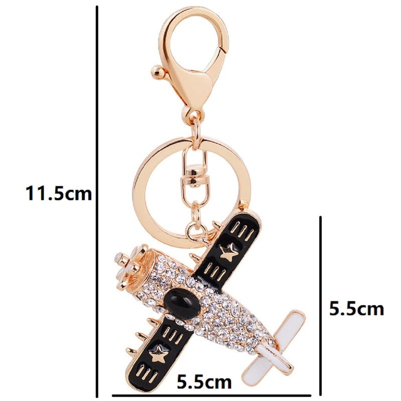Airplane Keychain for Women, Cute Plane Key Chain, Sparkling Airplane