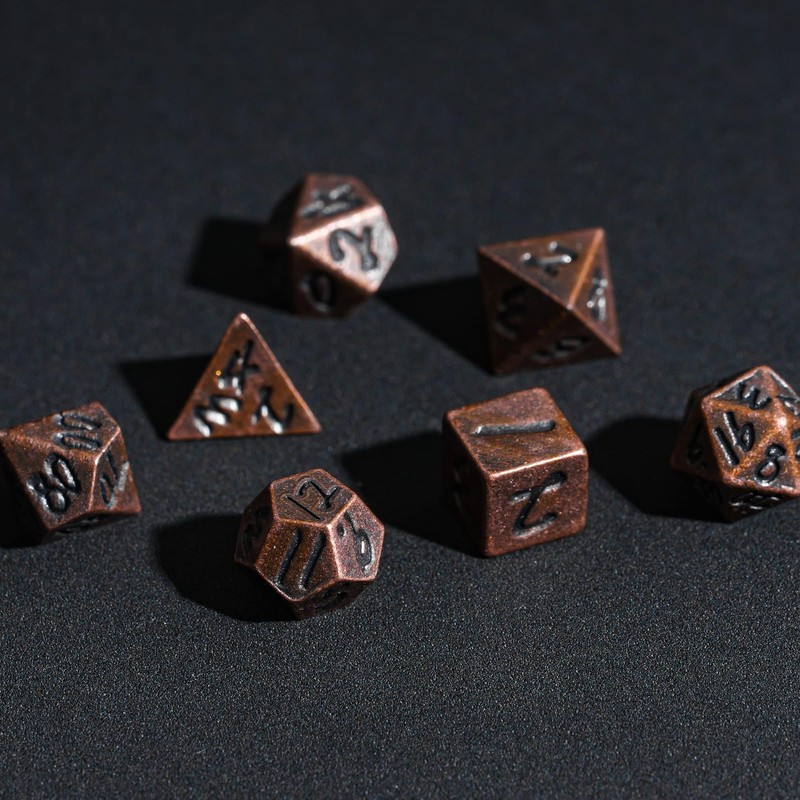 Cusdie Mini Dice Set Tiny Metal DND Dice Set with