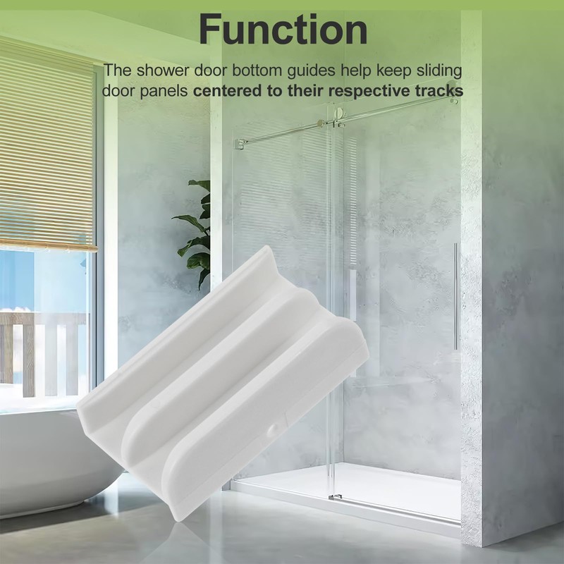 M6219 Sliding Shower Door Bottom Track (2-Piece Set, White) 1/2-inch