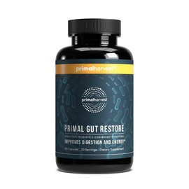 Primal Harvest Restaurar la salud intestinal, Restauración intestinal primaria con POSTbióticos, prebióticos y probióticos para mujeres y hombres, 60 