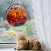 ZUSANG Cat Pattern Suncatcher Stained Glass for Kitty Lovers, Stain