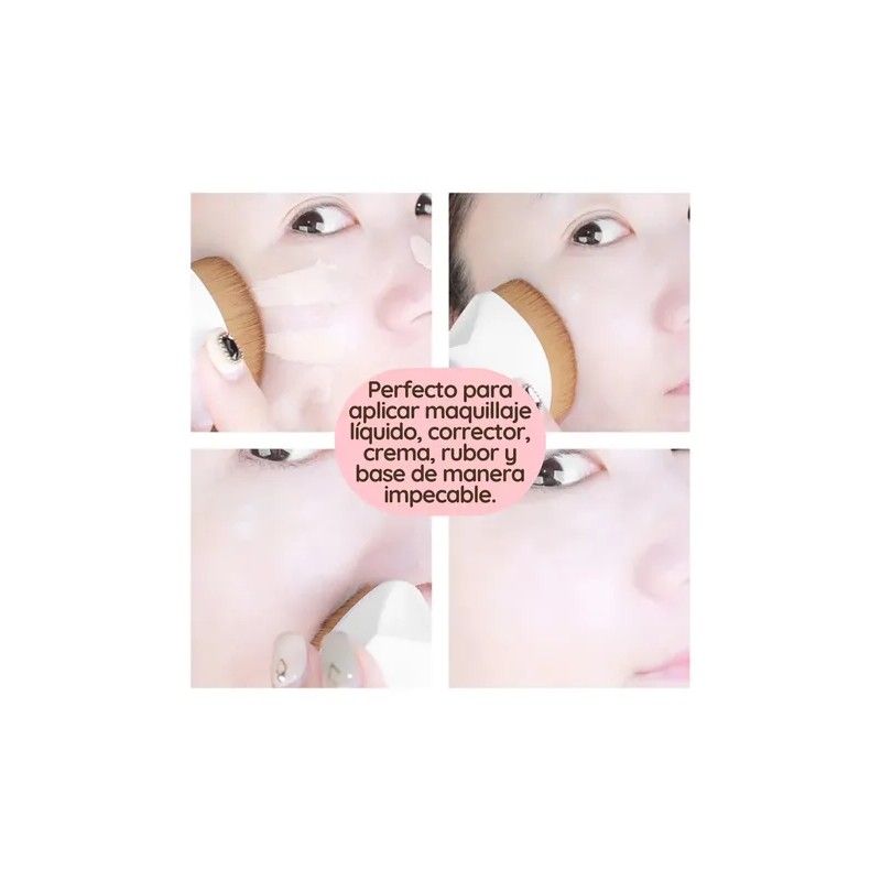 Brocha Facial Kabuki Plana Maquillaje Base Corrector Polvo