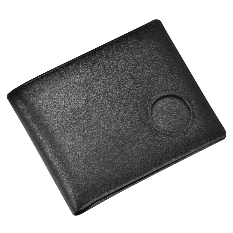 GIPUSSON Slim Leather Wallet for Men Airtag Hidden (D-Jet Black)