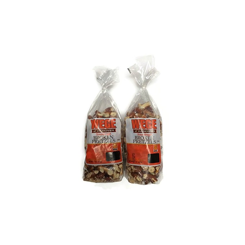 Wege Sourdough Broken Pretzels, 15 Oz. Bags (Pack of 2)