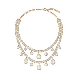 Ted Baker London Divinaa Pearl & Crystal Statement Necklace For Women (Gold/Pearl/Crystal)
