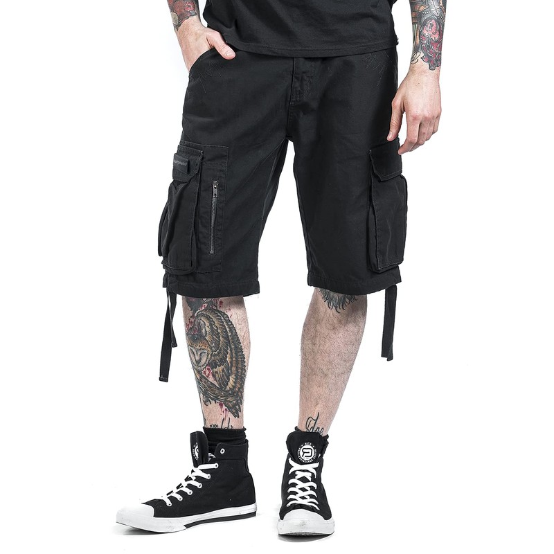 Black Premium by EMP Men's Black Shorts with Large Pockets,