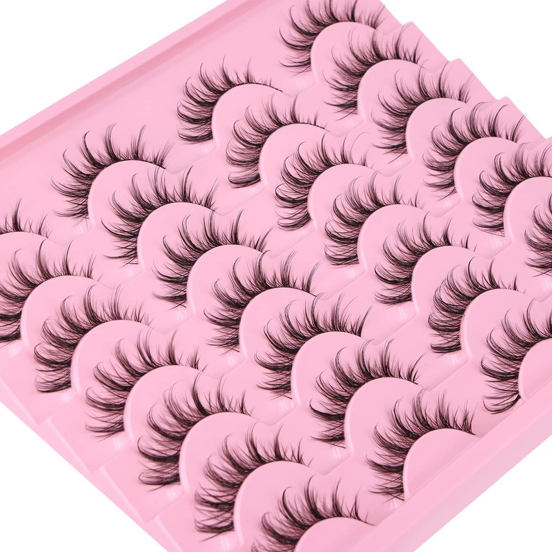 Manga Lashes Clear Band Natural Lashes Wispy Asian 12mm 3D