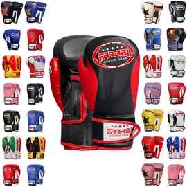 Farabi Sports Kids Boxing Gloves Junior Muay Thai Gloves Youth Kickboxing Sparring Punching Bag Training Gloves (2-oz, Black)