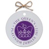 Second Ave Queens Platinum Jubilee Logo 2022 White Ceramic Hanging