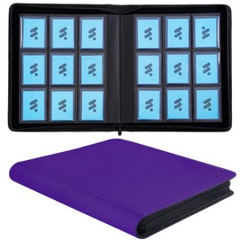MORABTO Toploader Binder, Holds 324 Top Loaders,9 Pocket Top Loader Binders for 3" x 4" Rigid Cards,Toploader Card Binder for Hard Plastic Top Loaders -Dark Purple