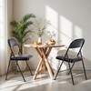 HealSmart 4 Pcs Folding Chairs with Leather Padded Cushion Seats,